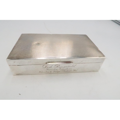 343 - A silver cigarette box - total approx weight 12.53 troy oz