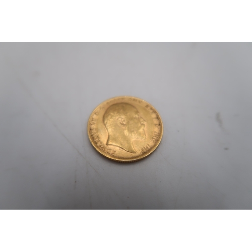 374 - A 1909 Edward VII full sovereign 7,98grams 22ct gold