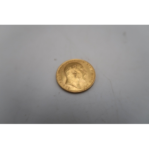 376 - A 1909 Edward VII full sovereign 7,98grams 22ct gold