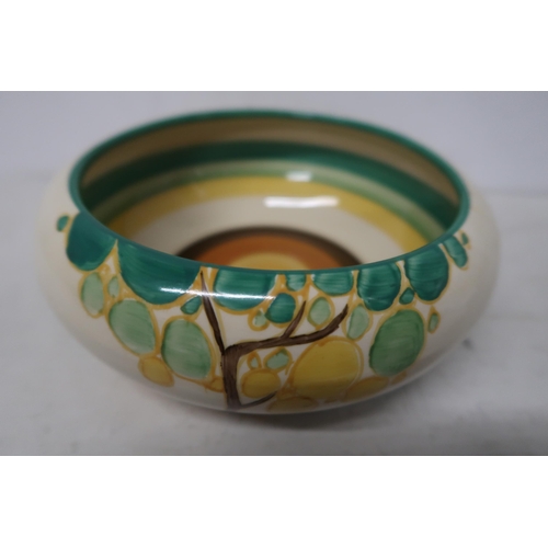 464 - A Clarice Cliff bowl in secrets pattern, double image, circa 1933, no chips, no cracks, paint loss o... 