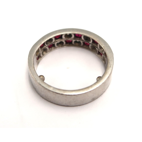 76 - A diamond and ruby ring size L - approx weight 7.7 grams