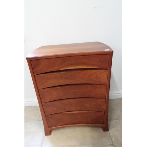 700 - A modern teak five drawer chest, 57.5cm wide x 39cm deep x 76cm tall