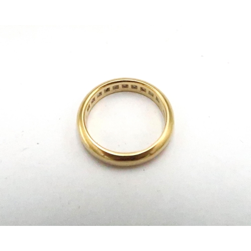 3 - An 18ct gold hallmarked diamond half eternity ring size L - approx weight 4.5 grams