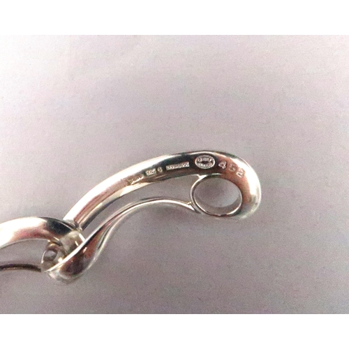 2 - A Georg Jensen hallmarked Silver 452 Infinity necklace 43.5cm long, Boxed as new condition.