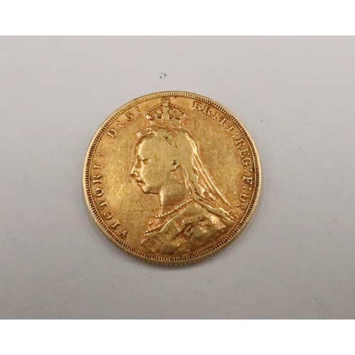 376 - A Victoria, Jubilee Head full sovereign 1892, 8g.