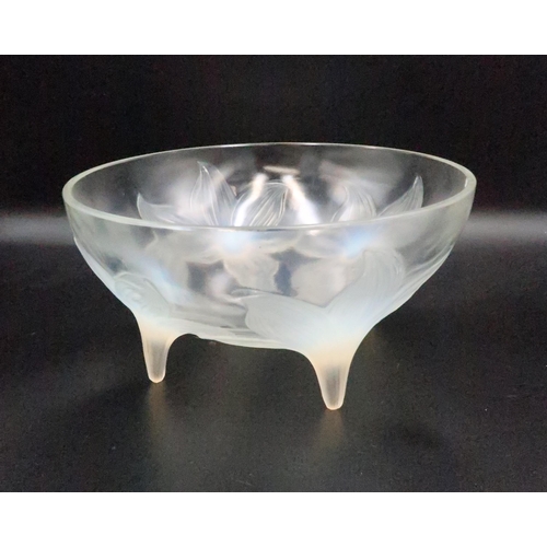 448 - A Lalique, René Lalique, Lys, opalescent glass bowl, designed 1924, the stems of the four lily flowe... 