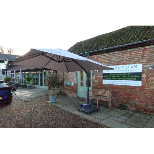 631 - A Norfolk Leisure Royce Executive Cantilever parasol and base - 3m square - RRP £599