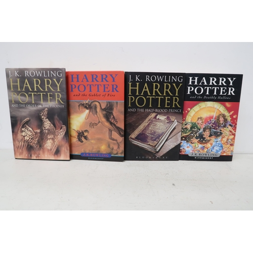 445 - A group of four Harry Potter First Editions, comprising Harry Potter and The Goblet of Fire, Harry P... 