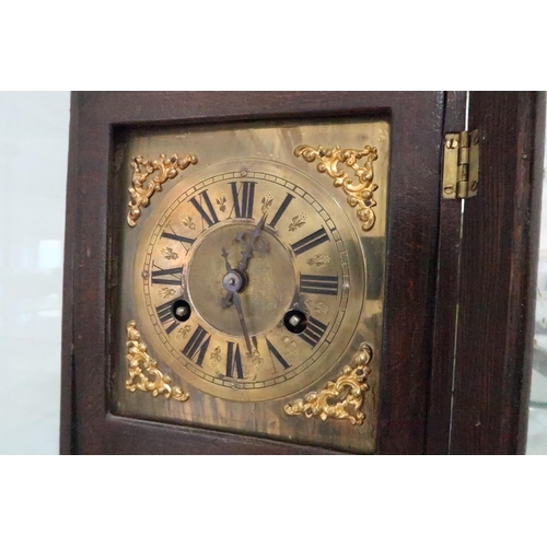 612 - A Junghams soft wood cased mantle clock gong striking, circa 1920's.