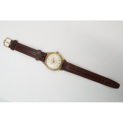 262 - A gents Cradman 17 Jewel wristwatch on a leather strap in working order