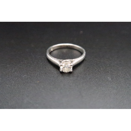 157 - A platinum 'Leo' diamond single stone ring. Stated 0.51ct. Estimated H/I colour, SI1/2 clarity. Size... 