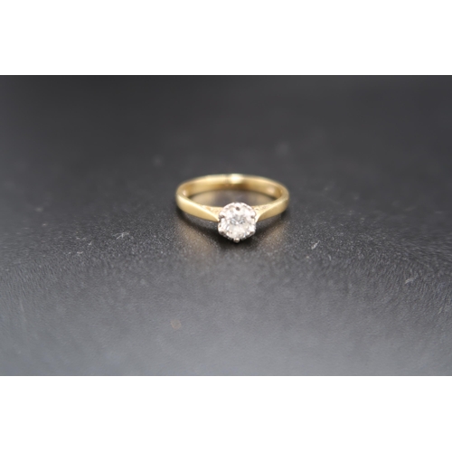 158 - An 18ct gold brilliant cut diamond solitaire ring. Estimated 0.40 ct, H/I colour, SI1/2 clarity. Siz... 