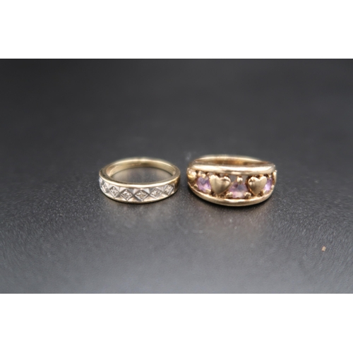 232 - Two 9ct yellow gold (hallmarked) rings sizes M and N/O - approx total weight 6.4 grams