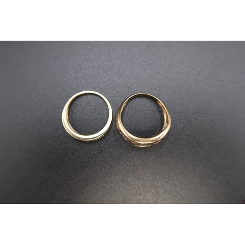 232 - Two 9ct yellow gold (hallmarked) rings sizes M and N/O - approx total weight 6.4 grams