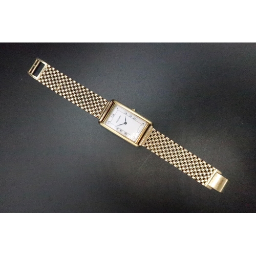 293 - A hallmarked 9ct yellow gold Pequignet bracelet wristwatch - working in the saleroom - approx total ... 