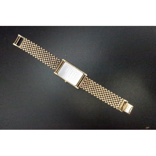 293 - A hallmarked 9ct yellow gold Pequignet bracelet wristwatch - working in the saleroom - approx total ... 