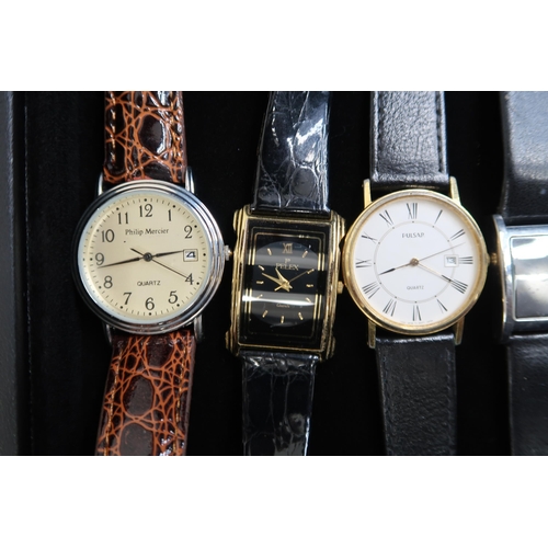 322 - A large group of costume watches including a Philip Mercier quartz example and a Radley watch.