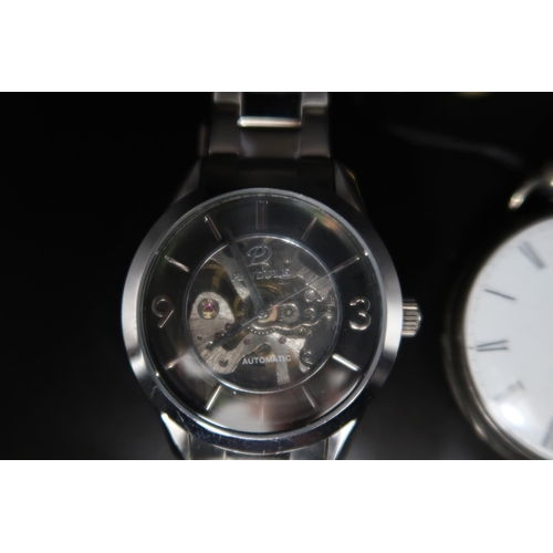 325 - A Pendule Automatic wristwatch, with skeleton movement, the signed glass dial with batons and Arabic... 