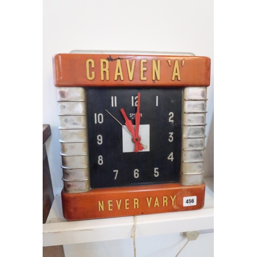 456 - A Smiths electric advertising wall clock for Craven A, Never Vary, in moulded late Art Deco case, 37... 