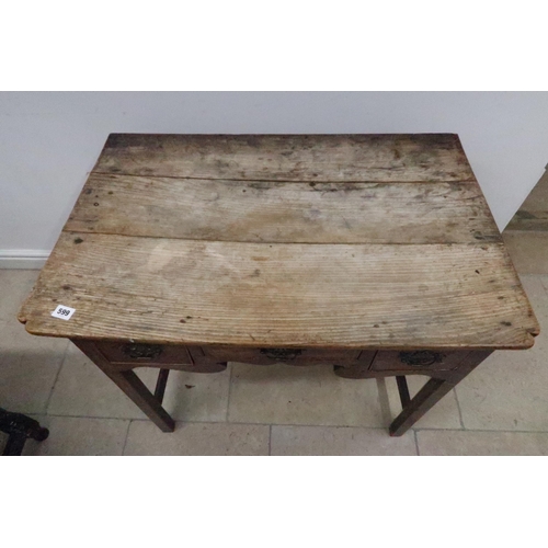 599 - An 18th century oak lowboy for restoration - Width 82cm x Height 73cm