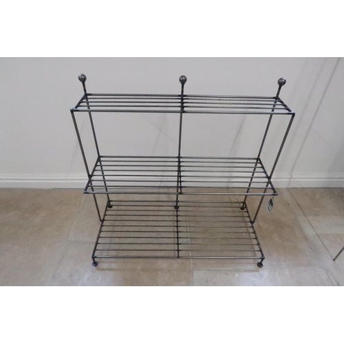 684 - A Garden Trading iron three tier plant stand - Width 78cm x Height 73cm