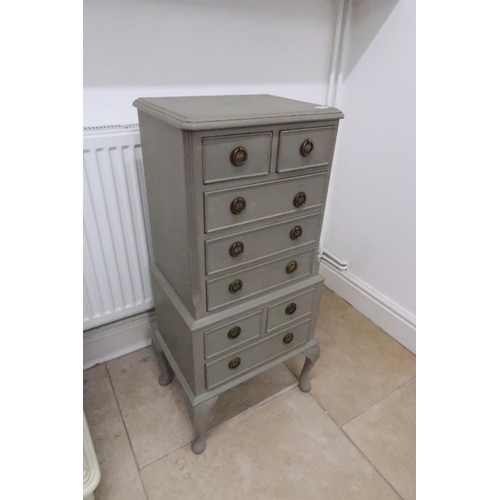 698 - A painted eight drawer chest of drawers - Height 96cm x 40cm