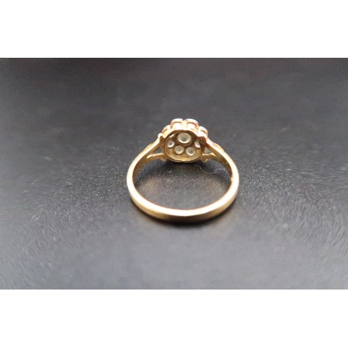 61 - An 18ct yellow gold hallmarked diamond cluster ring size L - weight approx 2.9 grams