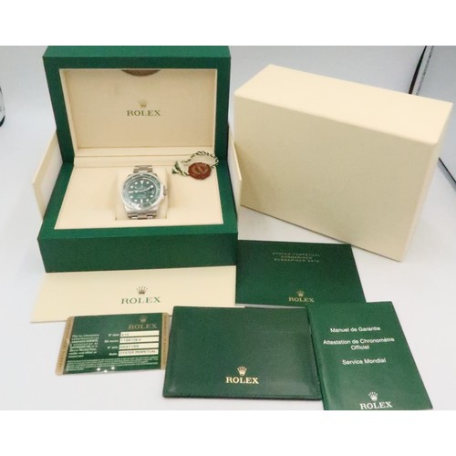 260 - A Rolex Submariner 116610LV Hulk serial number V 185736 with box, papers, card dated 2012 and swing ... 