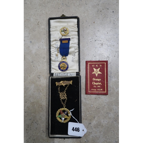  Orange Order NSW (New South Wales, Australia) Interest: a founder jewel dated 1928 and a Worthy Matr... 