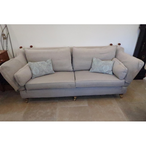 667 - A pair of good quality multi York Knoll style settees in very good condition, one 250cm wide, the ot... 