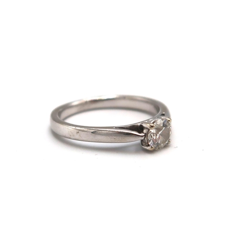 116 - An 18ct white gold and diamond single stone ring - diamond approx 0.4ct - ring size K - weight appro... 