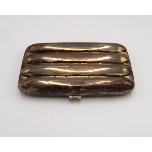 331 - A Victorian four part silver cigar case, with silver gilt interior, John Edward Wilmot, Birmingham 1... 