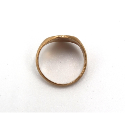 54 - A 9ct gold signet ring, monogram engraved, size F, 2.1g.