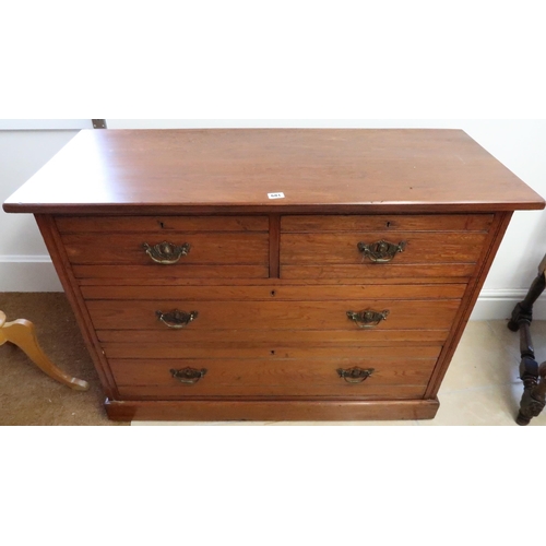 681 - A circa 1900's ash chest of two over two drawers on a plinth base, 107cm wide x 77cm tall x 44cm dee... 