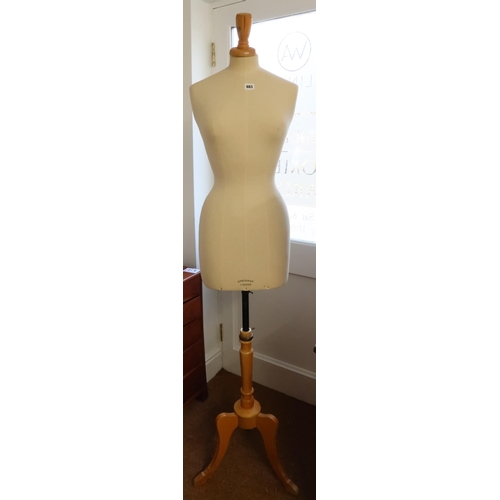 683 - A mid 20th century 'Stockman' London and Paris female mannequin on stand, 175cm high x 41cm wide