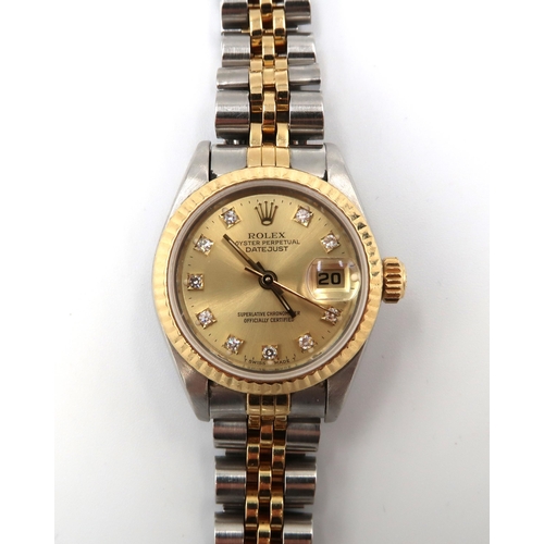 287 - A Rolex Oyster Perpetual Datejust Superlative Chronometer bi-metal, steel and gold ladies bracelet w... 