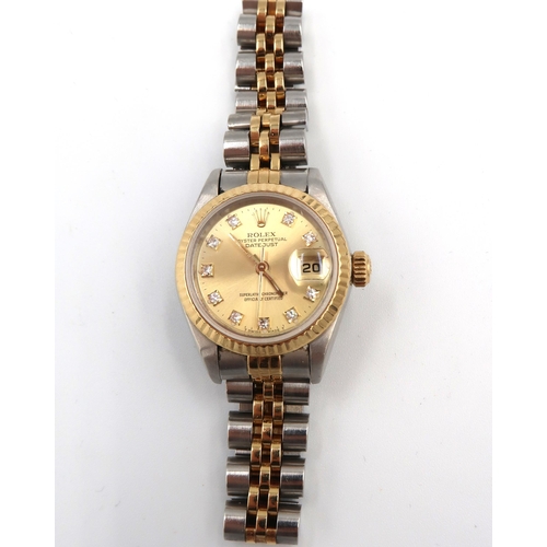 287 - A Rolex Oyster Perpetual Datejust Superlative Chronometer bi-metal, steel and gold ladies bracelet w... 