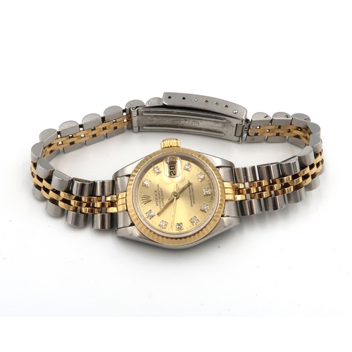 287 - A Rolex Oyster Perpetual Datejust Superlative Chronometer bi-metal, steel and gold ladies bracelet w... 