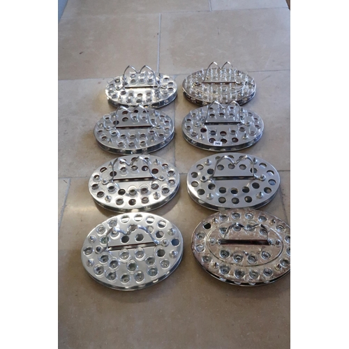 345 - Eight silver plated Communion trays with glasses - six stamped Townshends Ltd Birmingham - some glas... 