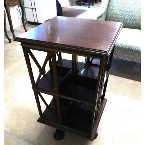 688 - An early 20th century mahogany revolving bookcase - Height 71cm x Width 40cm