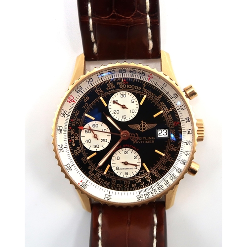 251 - An 18ct gold Breitling Navitimer Fighters wristwatch - case ref 39960 model number H1333010/B526 - i... 