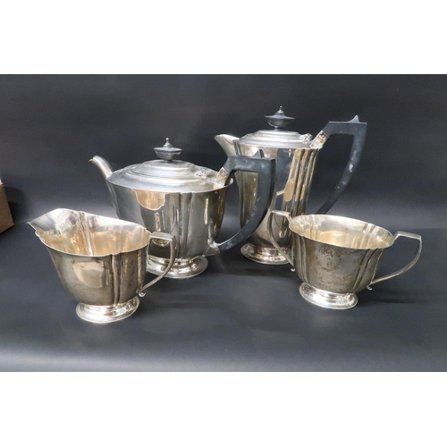 326 - A matching hallmarked silver teapot, coffee pot, jug and sugar bowl, total weight approx 52 troy oz