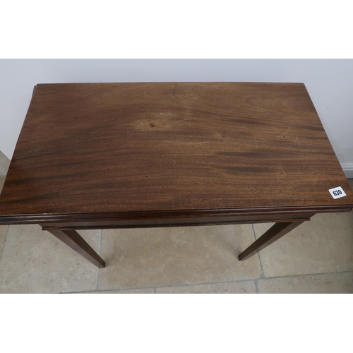 630 - A 19th century mahogany fold over tea table - Width 72cm