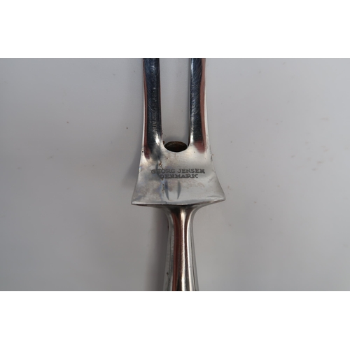 326 - Danish silver 'Acorn' pattern carving set, all stamped Georg Jensen, Sterling Denmark, 20th century,... 