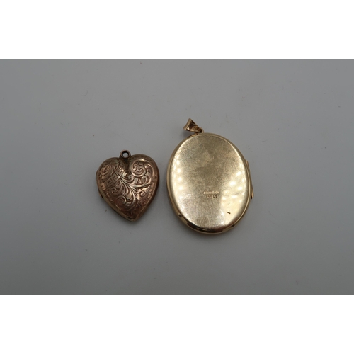 136 - Two 9ct yellow gold lockets (one hallmarked and one tested) approx total weight 15.95 grams