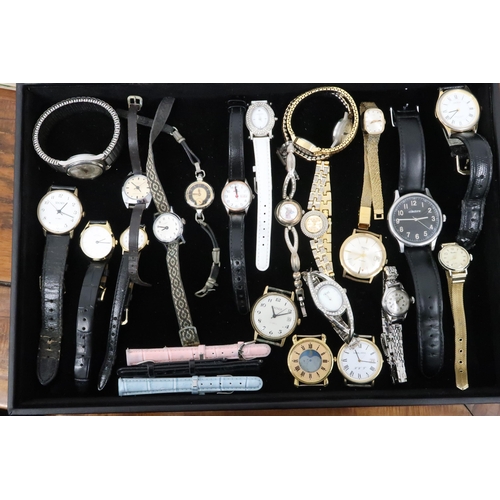 241 - A large group of costume and vintage watches, including Ingersoll, Timex, and Rotary.