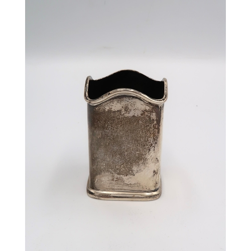 346 - A silver square form bottle holder, likely for HP Sauce, Viner's Ltd (Emile Viner), Sheffield 1933, ... 