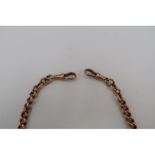 46 - A 9ct yellow gold watch chain stamped 9ct - total weight approx 19.96 grams - length 45cm