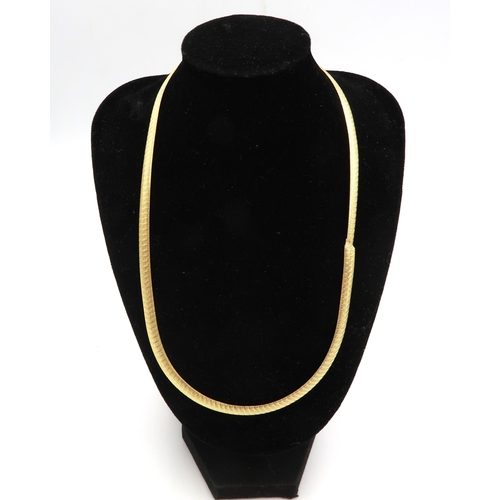 52 - An Italian 9ct gold herring bone link necklace, 45cm long, 8.5g.