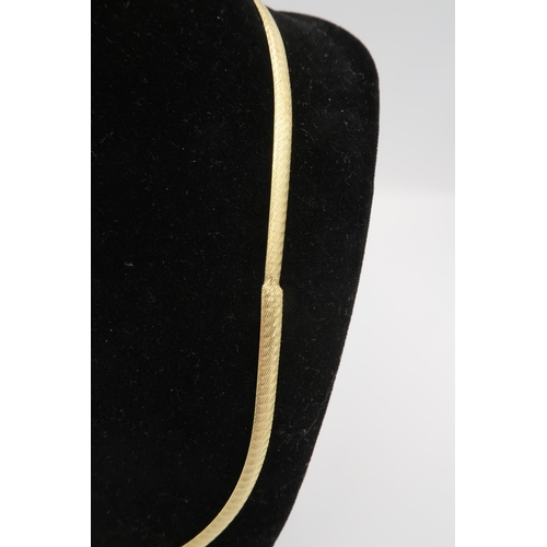 52 - An Italian 9ct gold herring bone link necklace, 45cm long, 8.5g.